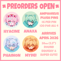 Amphoreus Kitties || Honkai: Star Rail 58mm Squishable Plush Pins (PREORDER)