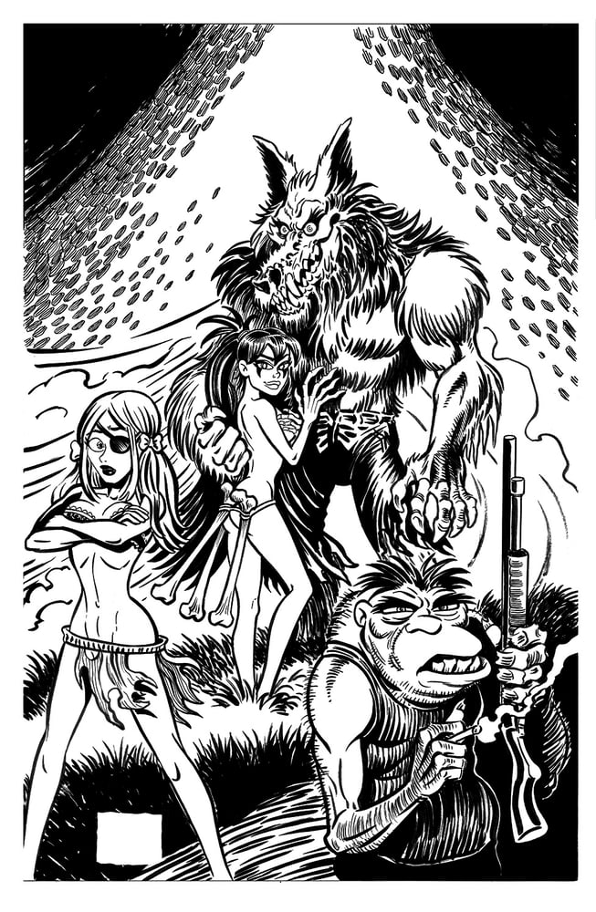 Image of Copy of WULF and BATSY issue 13 ORIGINAL ART (X-MEN HOMAGE)