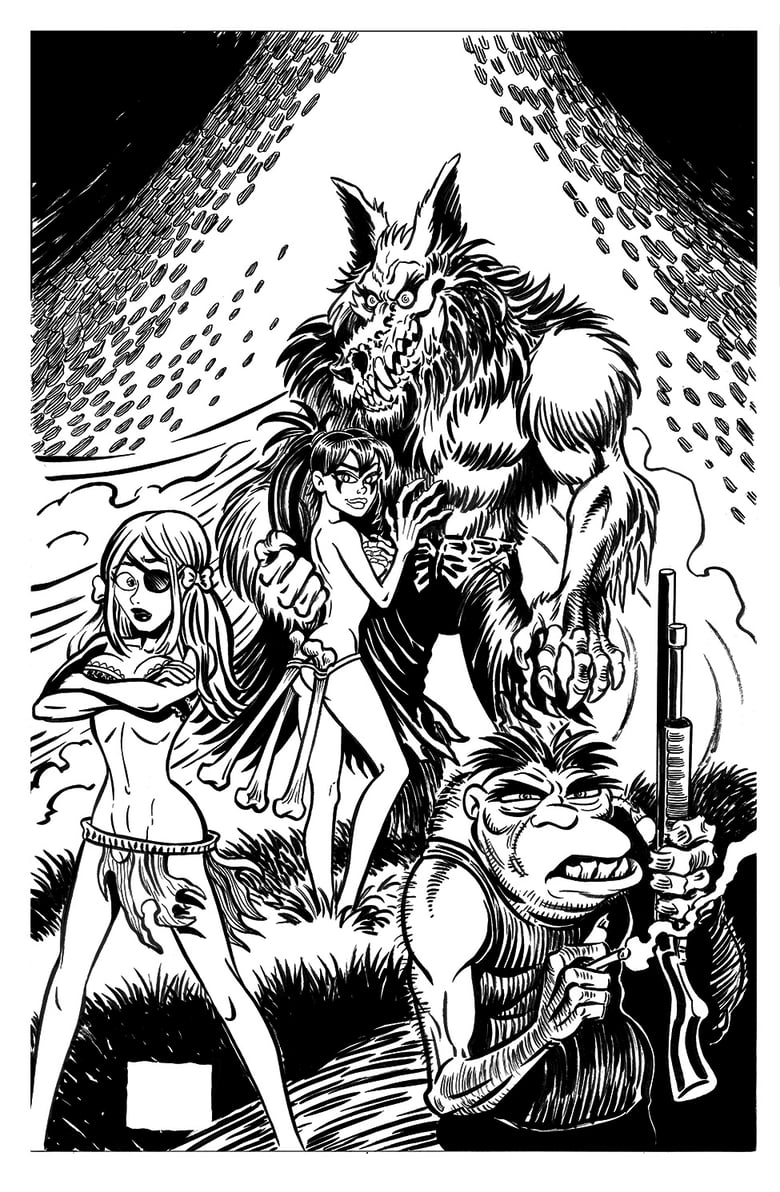 Image of Copy of WULF and BATSY issue 13 ORIGINAL ART (X-MEN HOMAGE)