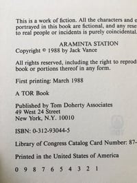 Image 3 of Jack Vance "Araminta Station" Hardcover #FIRST EDITION#