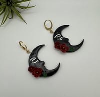 Image 1 of Floral Moon Earrings