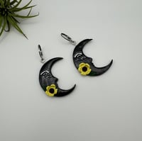 Image 3 of Floral Moon Earrings
