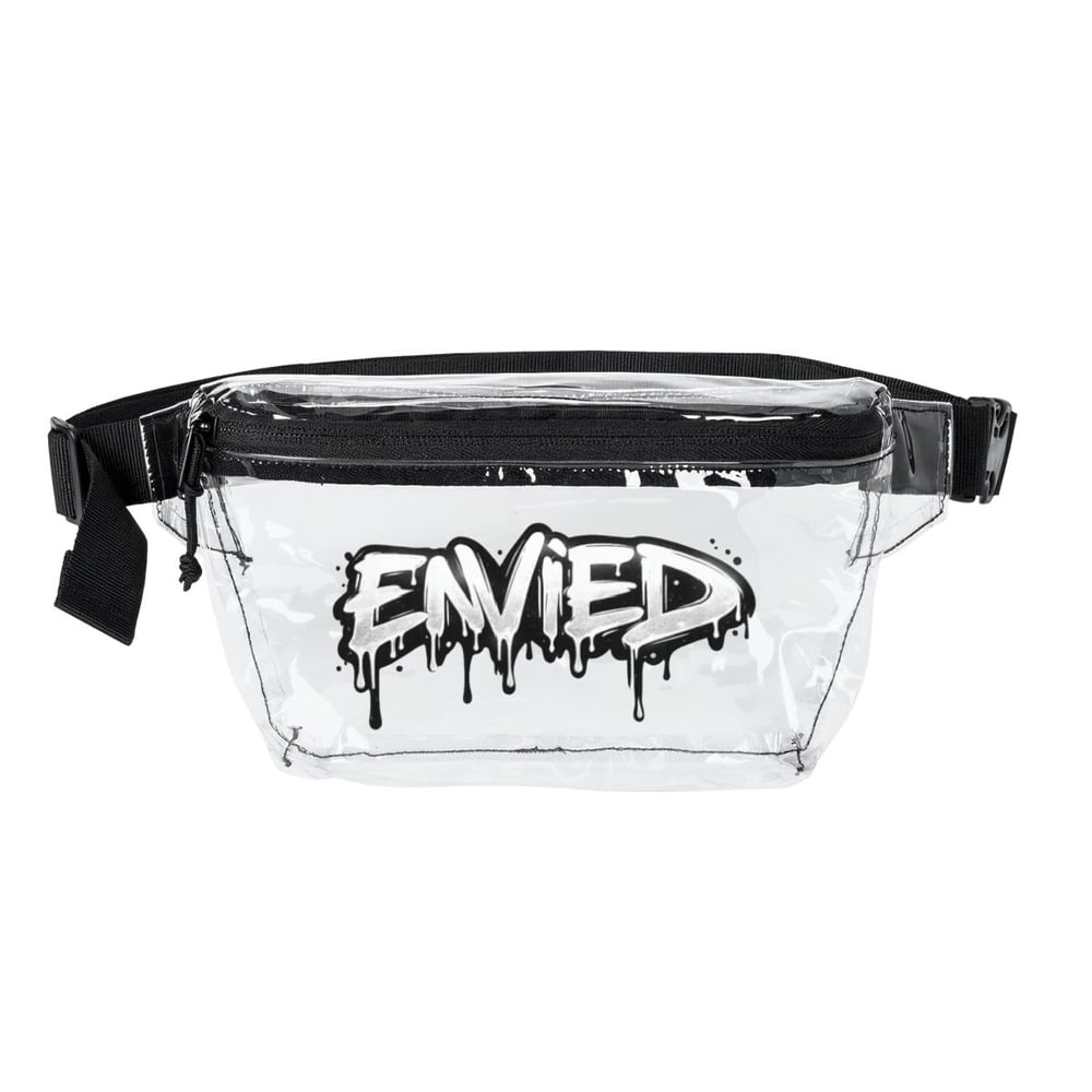 Image of Clear Graffiti Fanny Pack — "Envied" Transparent Waist Bag