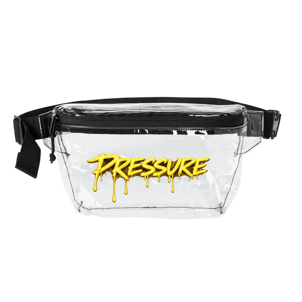 Image of Transparent Fanny Pack — 'Pressure' Drip Graphic Clear Waist Bag