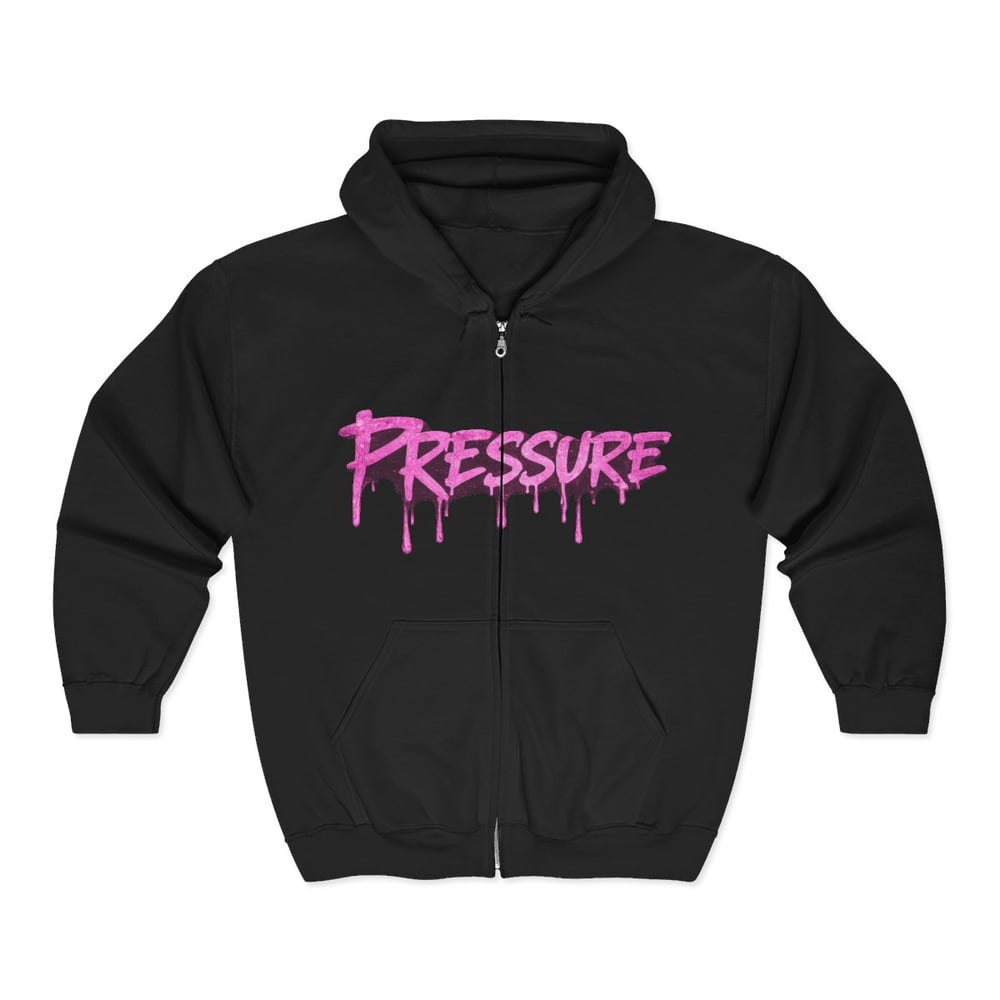 Image of Zip Hoodie — "Pressure Makes Diamonds" Drip Graphic Zip-Up