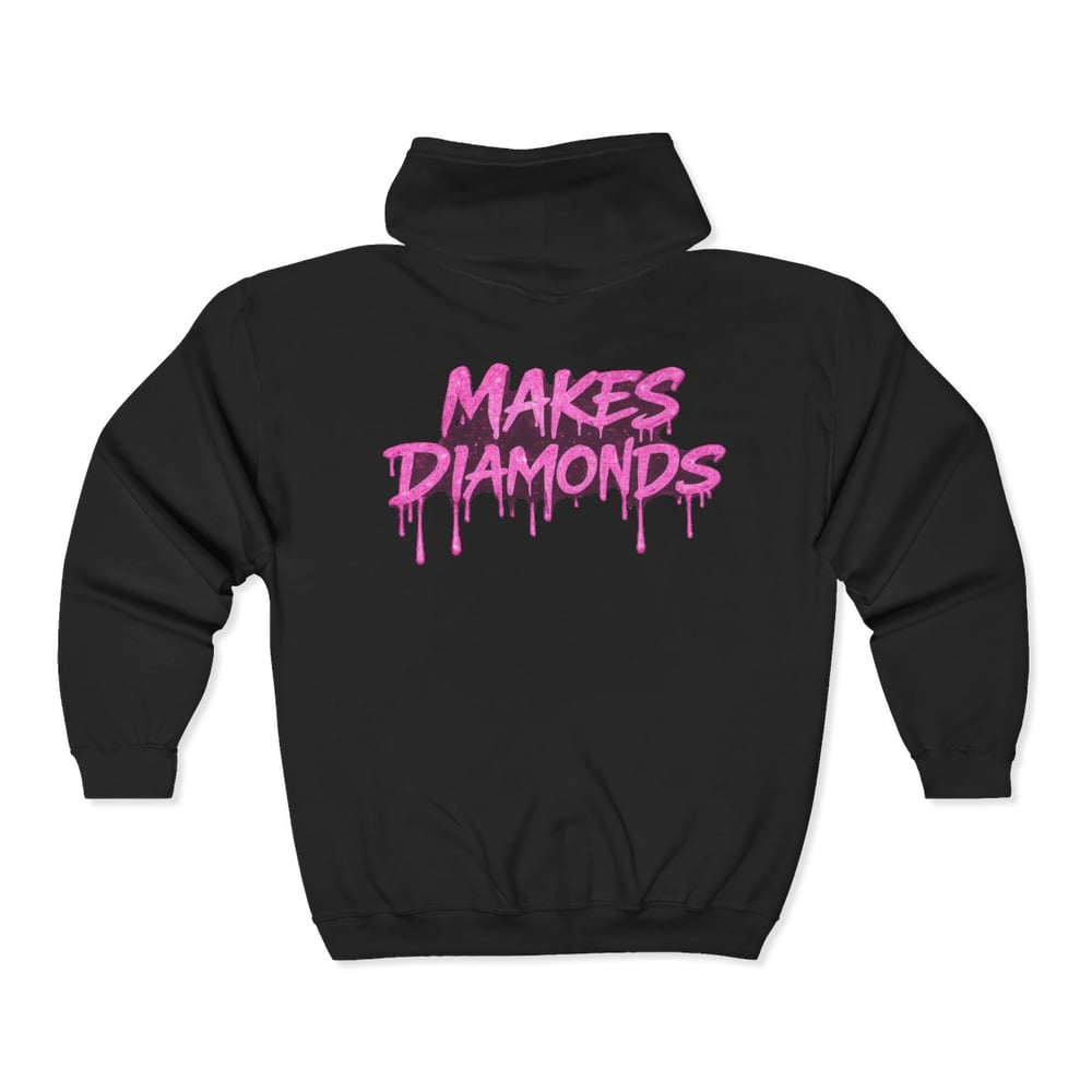 Image of Zip Hoodie — "Pressure Makes Diamonds" Drip Graphic Zip-Up