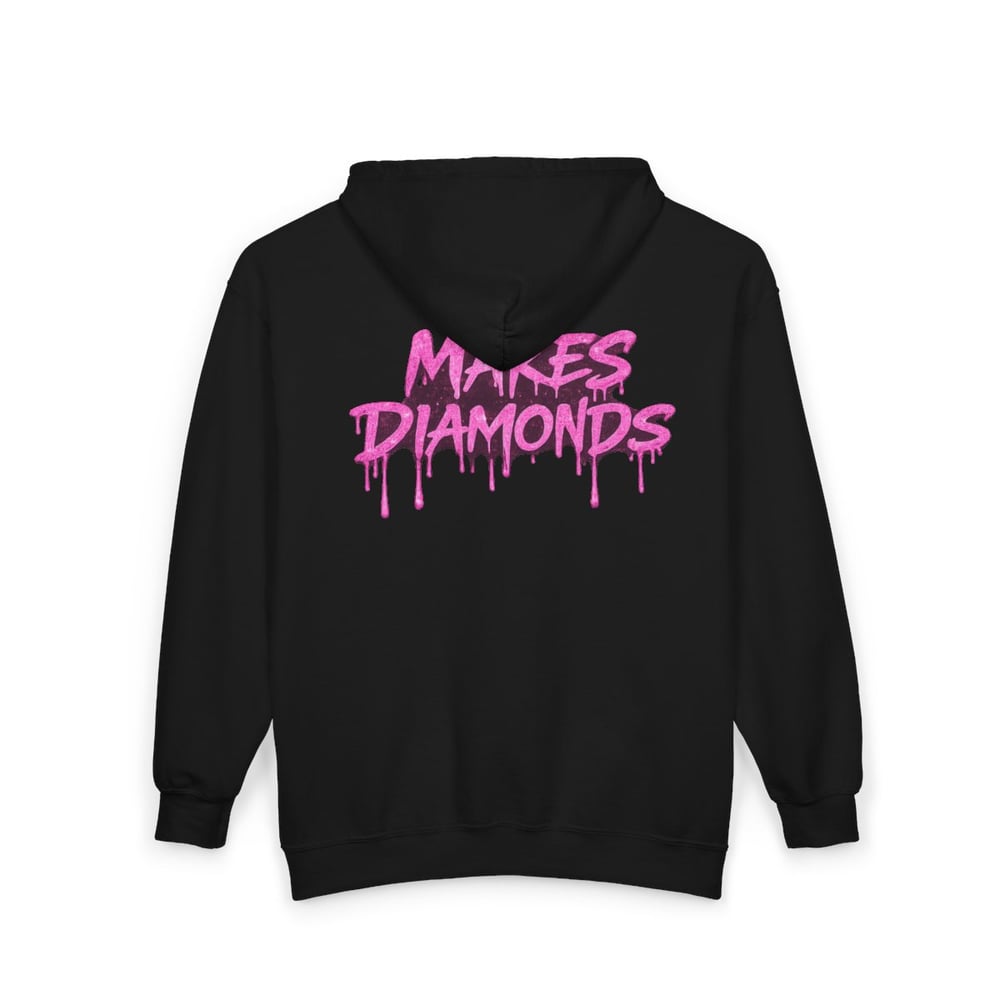 Image of Zip Hoodie — "Pressure Makes Diamonds" Drip Graphic Zip-Up