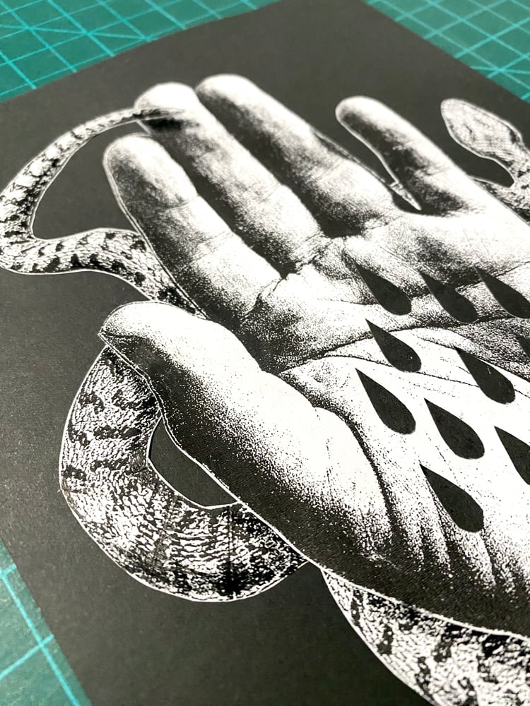 Image of 'snake handler' original collage