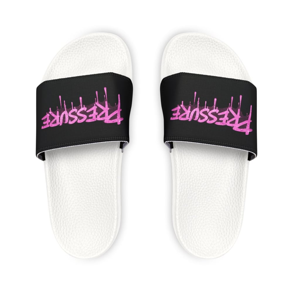 Image of Pressure Graphic Slide Sandals — Women's Removable Strap Pool Slides
