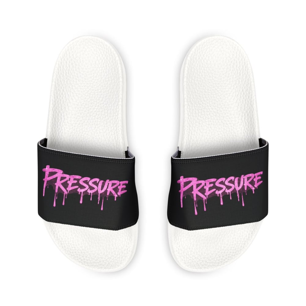 Image of Pressure Graphic Slide Sandals — Women's Removable Strap Pool Slides