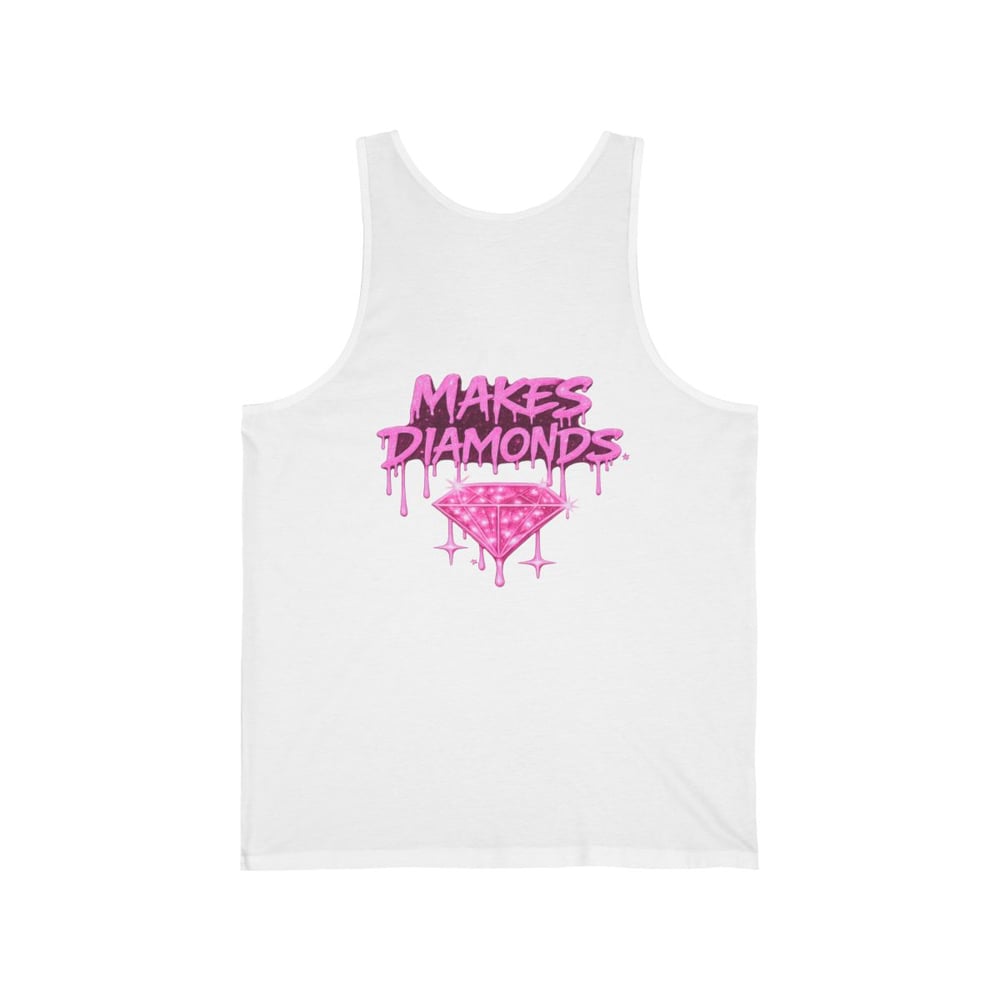 Image of Pressure Makes Diamonds Tank Top — Graffiti Pink Drip Graphic Tank