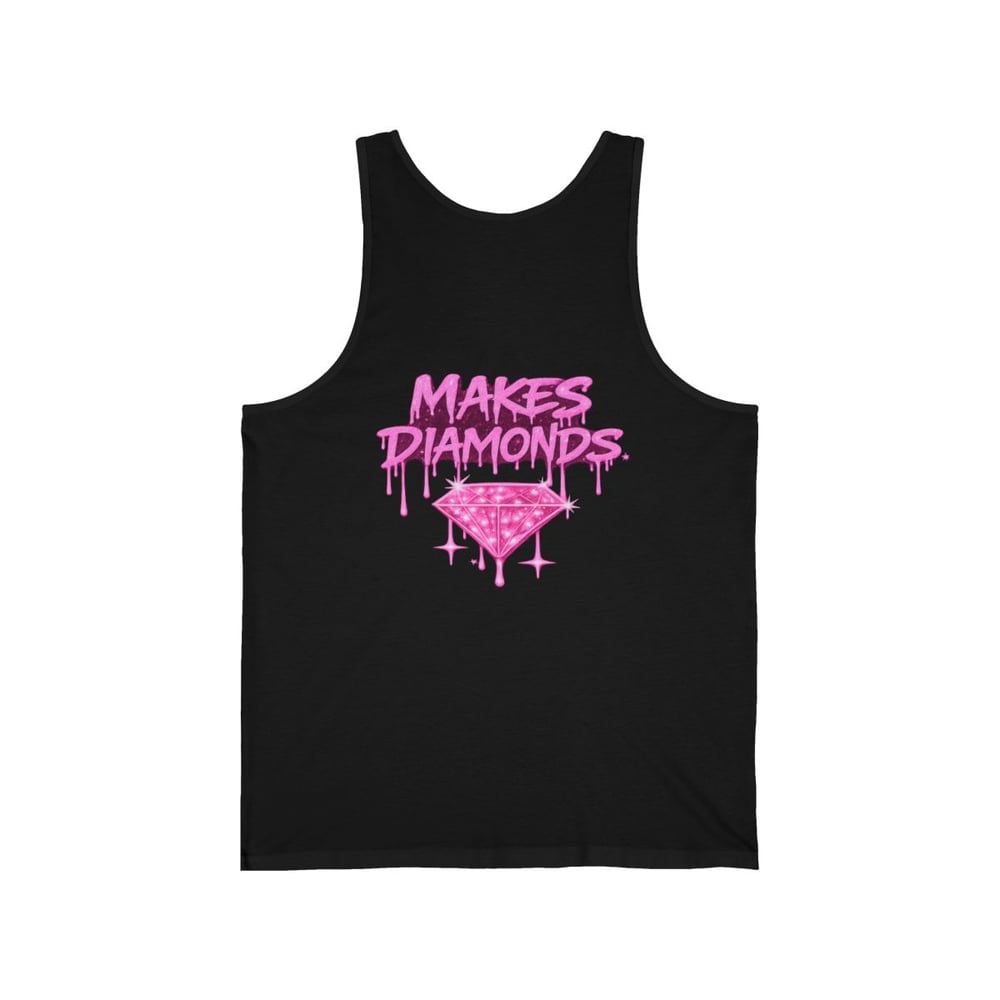 Image of Pressure Makes Diamonds Tank Top — Graffiti Pink Drip Graphic Tank