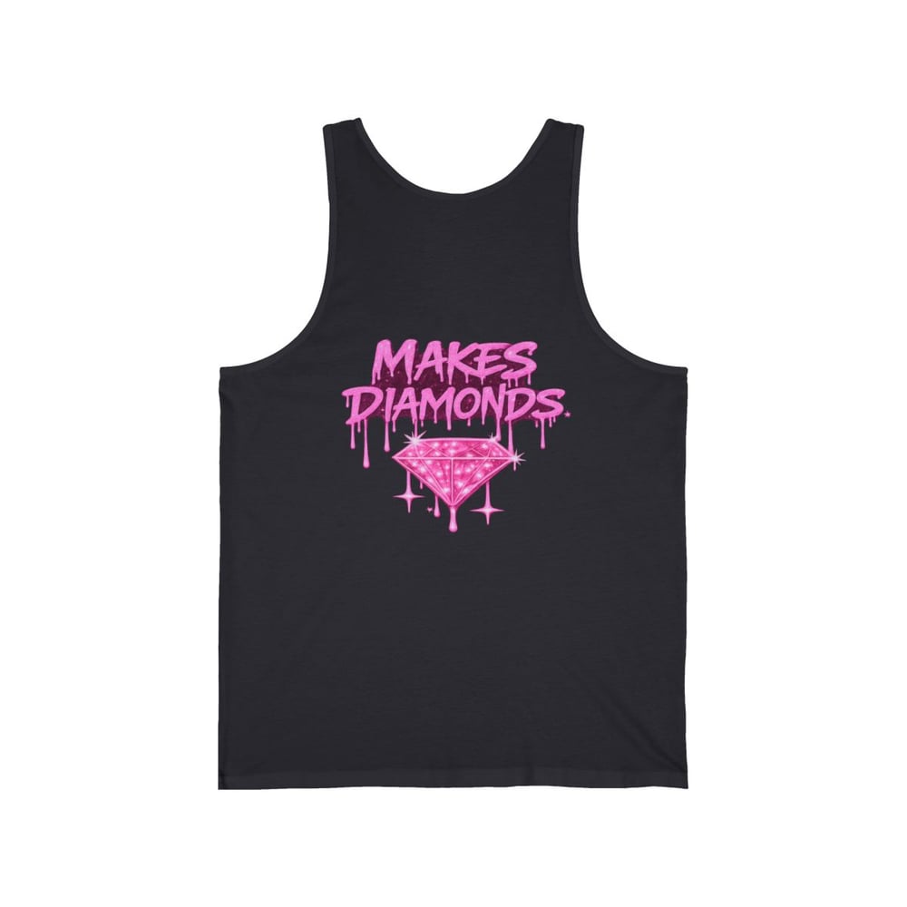 Image of Pressure Makes Diamonds Tank Top — Graffiti Pink Drip Graphic Tank