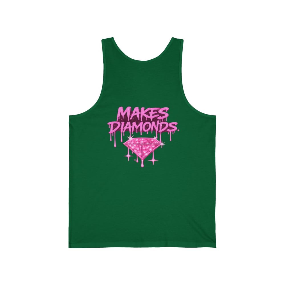 Image of Pressure Makes Diamonds Tank Top — Graffiti Pink Drip Graphic Tank