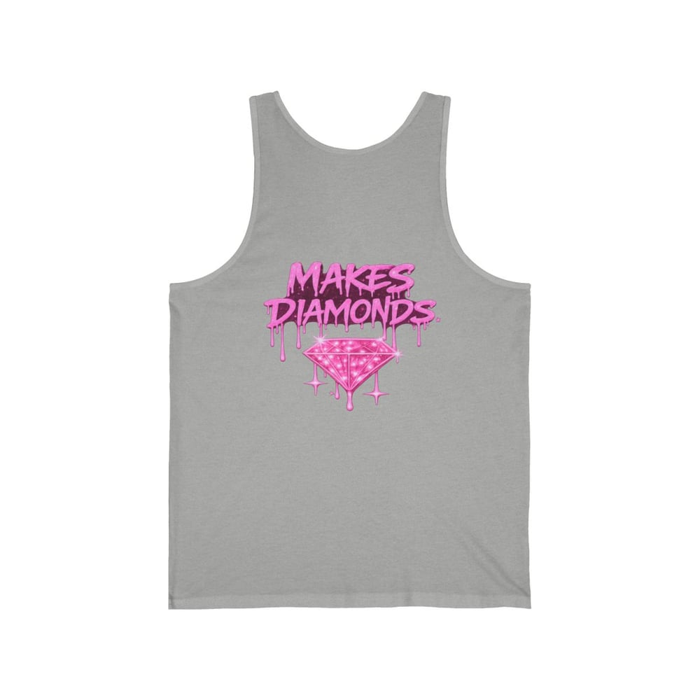 Image of Pressure Makes Diamonds Tank Top — Graffiti Pink Drip Graphic Tank