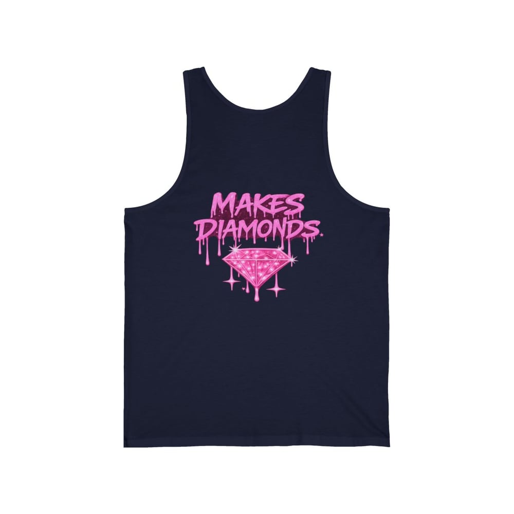 Image of Pressure Makes Diamonds Tank Top — Graffiti Pink Drip Graphic Tank