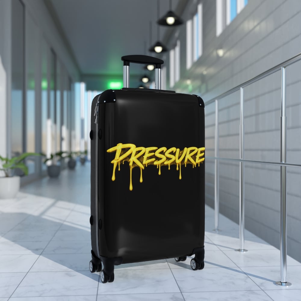 Image of Suitcase — 'Pressure' Yellow Drip Graphic Carry-On Luggage