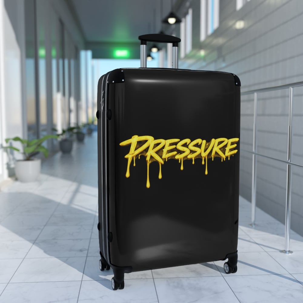 Image of Suitcase — 'Pressure' Yellow Drip Graphic Carry-On Luggage