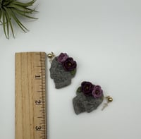 Image 2 of Floral Skull Earrings