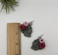 Image 4 of Floral Skull Earrings