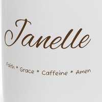 Image 5 of Personalized Powered by Jesus & Coffee Mug 11 oz Ceramic