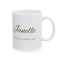 Image 4 of Personalized Powered by Jesus & Coffee Mug 11 oz Ceramic