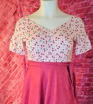 Image of The "Sweetheart & Cherries" Gingham Top
