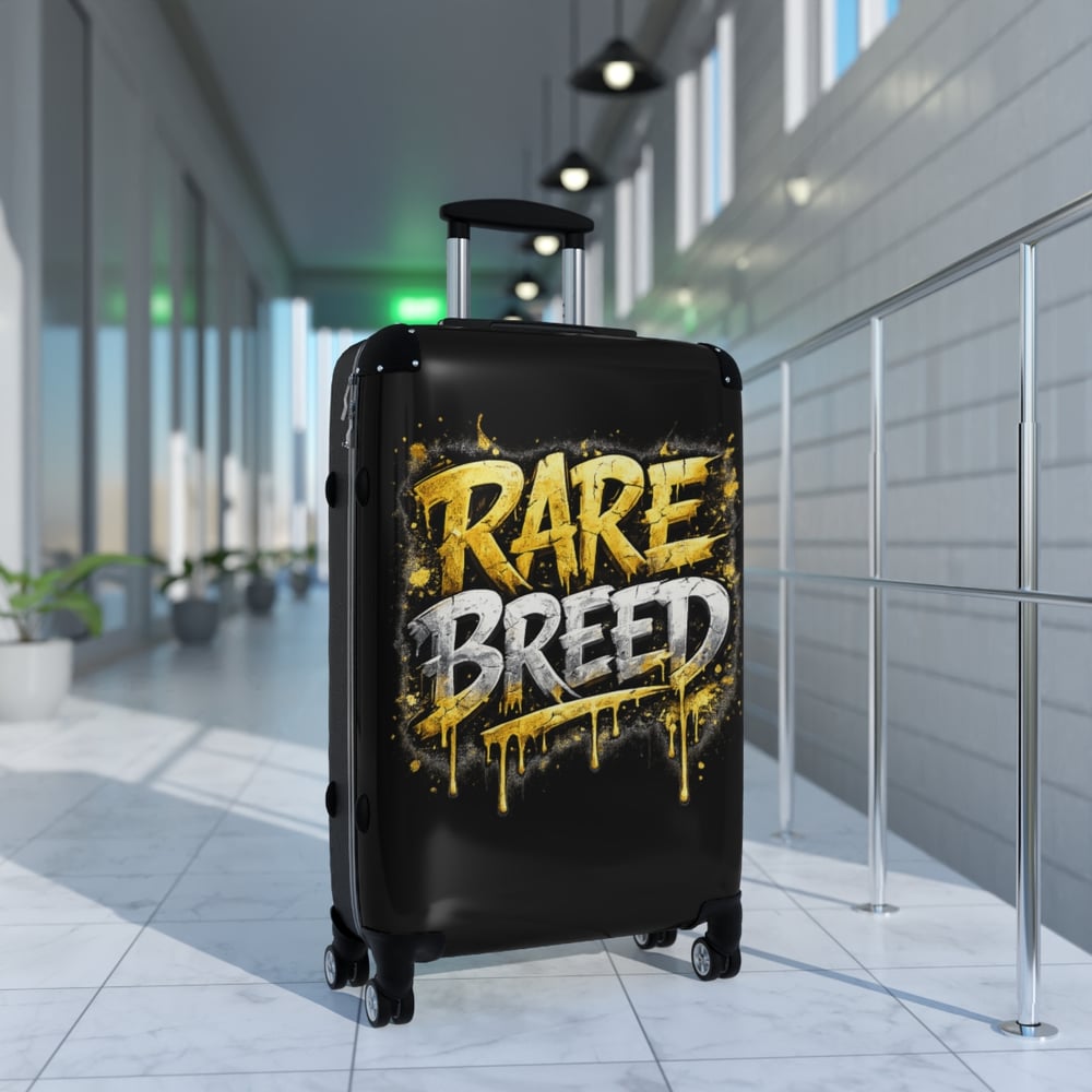 Image of Rare Breed Graphic Suitcase – Bold Yellow Graffiti Carry-On Luggage