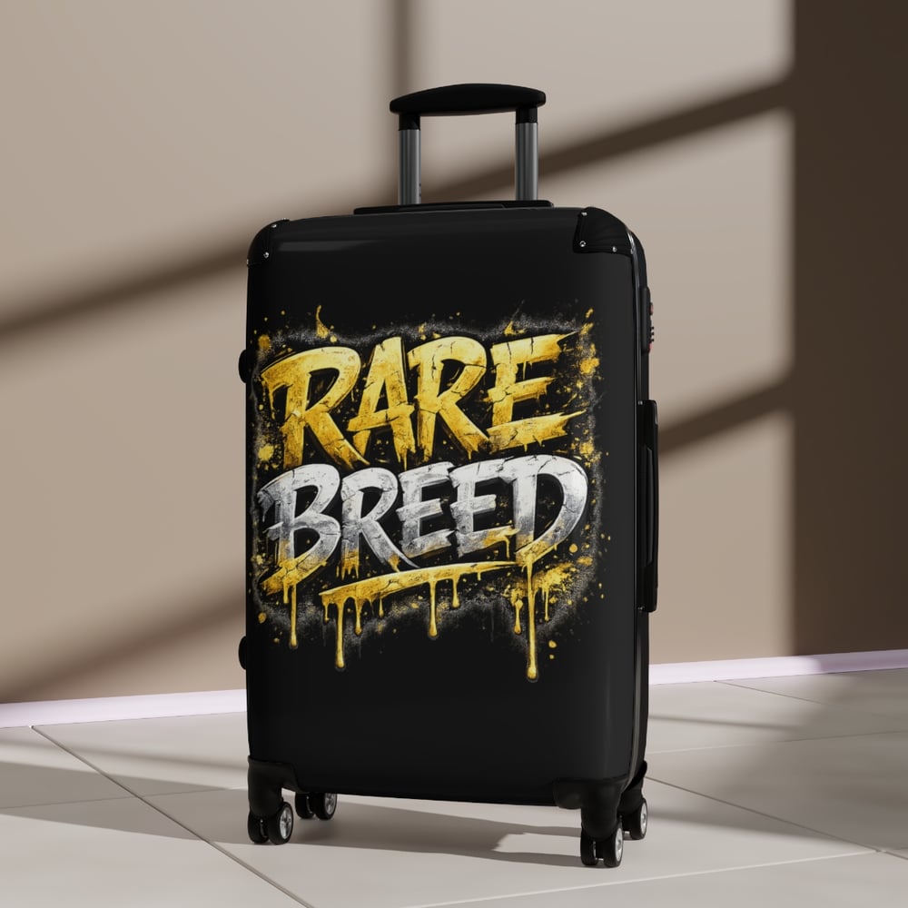 Image of Rare Breed Graphic Suitcase – Bold Yellow Graffiti Carry-On Luggage