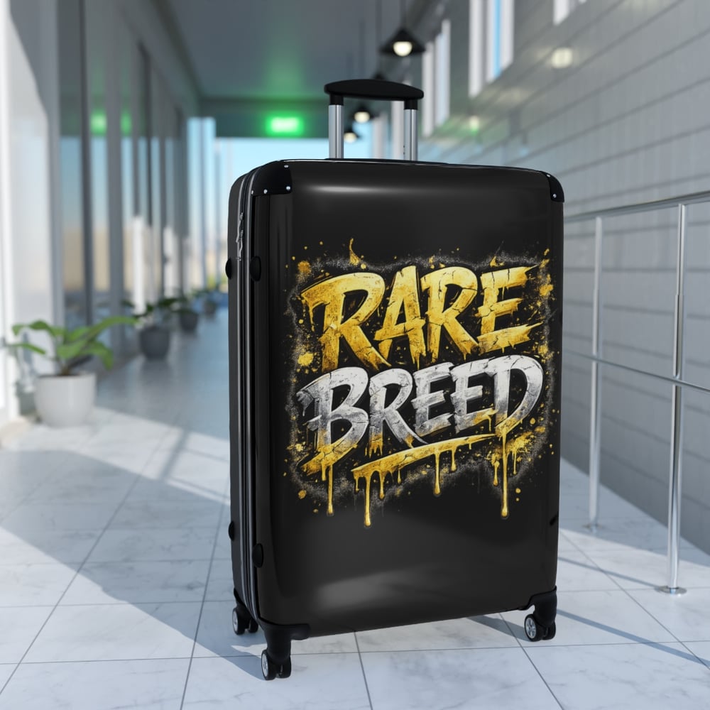 Image of Rare Breed Graphic Suitcase – Bold Yellow Graffiti Carry-On Luggage