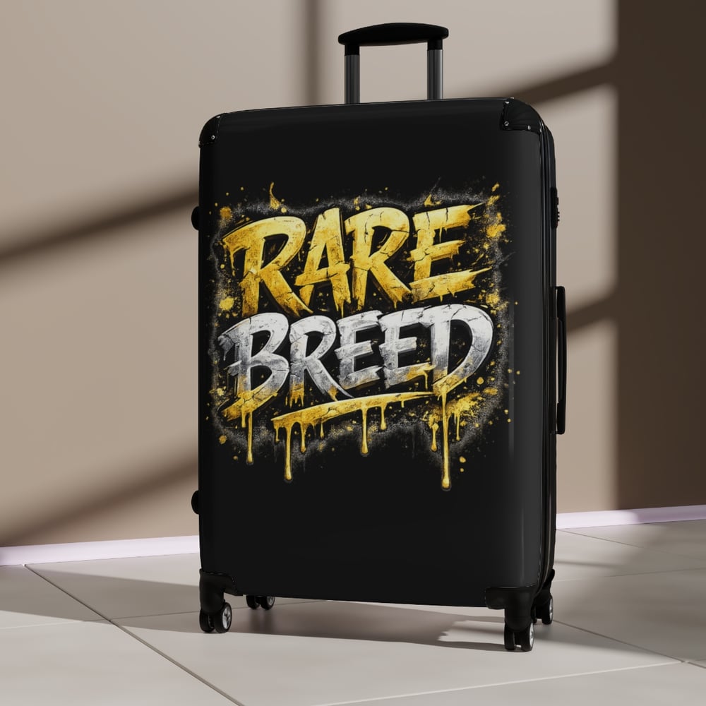 Image of Rare Breed Graphic Suitcase – Bold Yellow Graffiti Carry-On Luggage