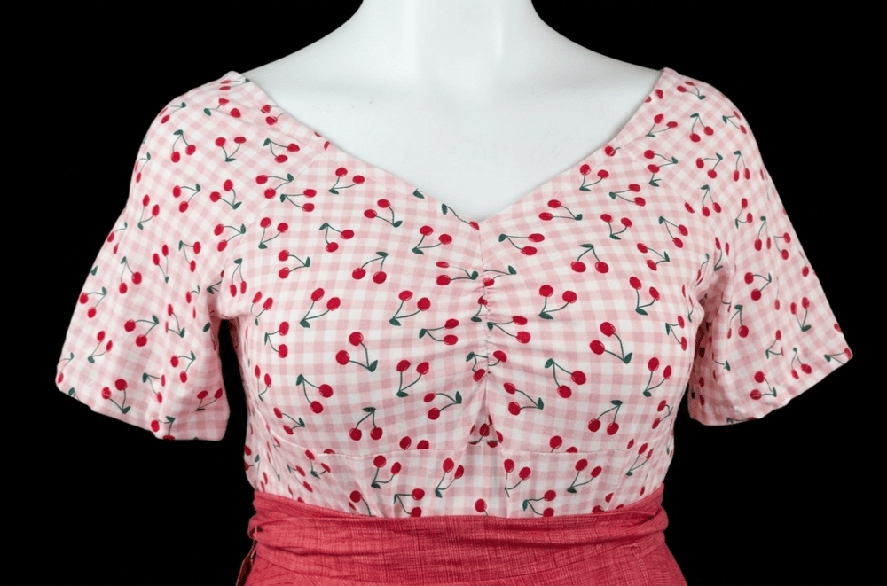 Image of The "Sweetheart & Cherries" Gingham Top