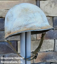 Image 3 of WWII M-1 type Helmet. Snow Camo, Battle of the Bulge. 