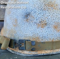 Image 9 of WWII M-1 type Helmet. Snow Camo, Battle of the Bulge. 