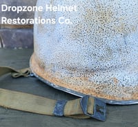 Image 11 of WWII M-1 type Helmet. Snow Camo, Battle of the Bulge. 