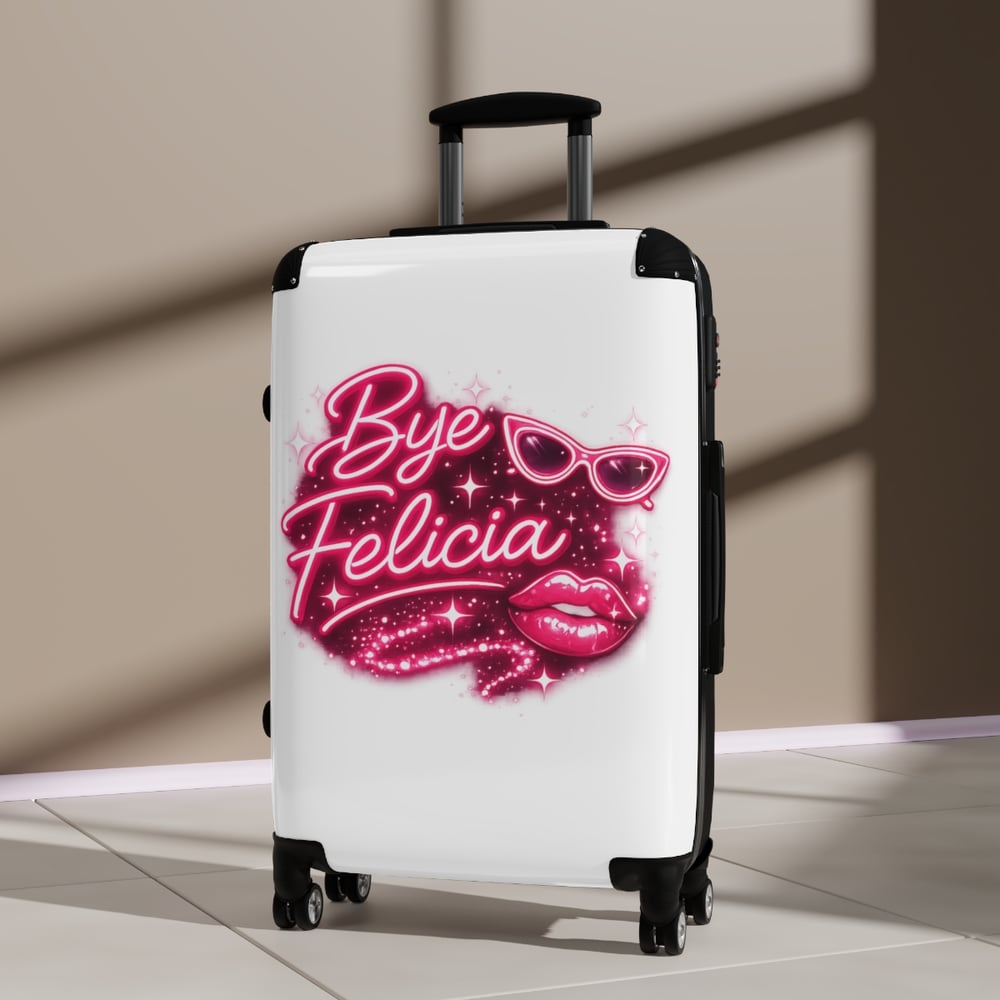Image of Suitcase — "Bye Felicia" Pink Glam Carry-On Luggage