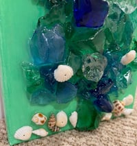 Image 3 of SEA GLASS AND SEASHELL CHRISTMAS TREE ON CANVAS