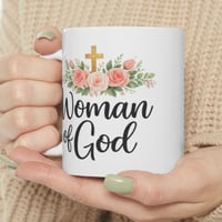 Image 3 of Personalized Woman of God Mug Proverbs 31:30 11 oz Ceramic