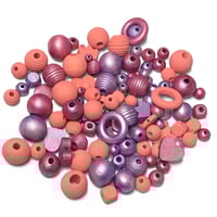 Image 7 of 100PC. FRUIT SMOOTHIE  MIX hand dyed/painted wooden bead lots mixed size, shape 