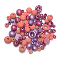 Image 8 of 100PC. FRUIT SMOOTHIE  MIX hand dyed/painted wooden bead lots mixed size, shape 