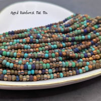 Image 1 of  Czech 6/0 Seed Beads – Aged Rainforest Matte Mix – Aged Picasso – 10g