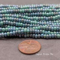 Image 2 of Czech Seed & Bugle Beads – Lagoon Picasso Mix – Turquoise Teal Czech Glass – 10g
