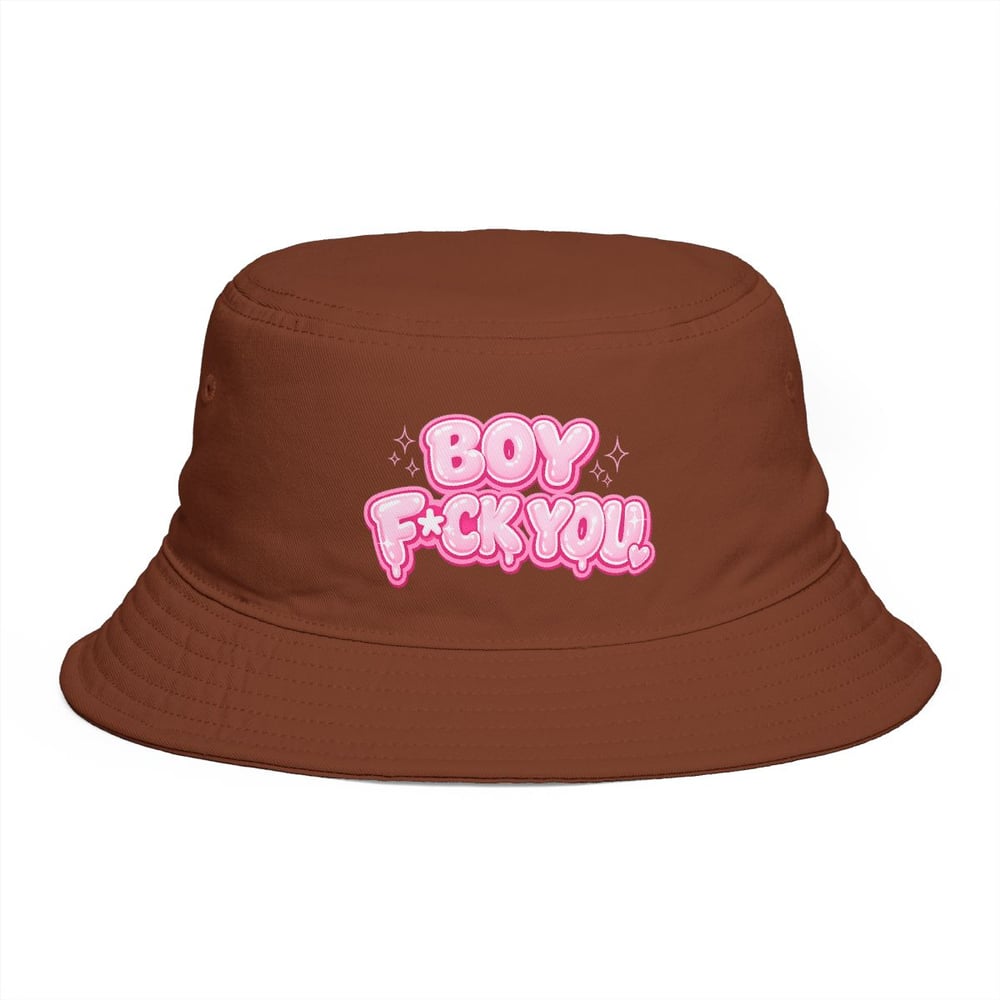 Image of Bucket Hat — "Boy F*ck You" Pink Bubble Graphic