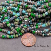Image 2 of Spring Meadow Mix – Czech Seed & Bugle Beads – Green Picasso Mix – 10g