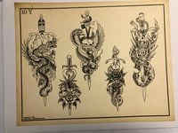 Image 1 of 1989 11x14 Spaulding & Roger’s hand colored original production flash swords