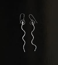 Image 1 of Divine Kundalini Snake Energy Silver Earrings