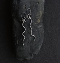 Image 2 of Divine Kundalini Snake Energy Silver Earrings