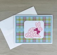 Image 2 of Easter Card Making Kit for Adults to DIY 6 Plaid Cards with Bunnies