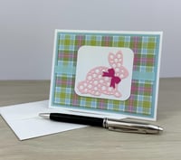 Image 3 of Easter Card Making Kit for Adults to DIY 6 Plaid Cards with Bunnies