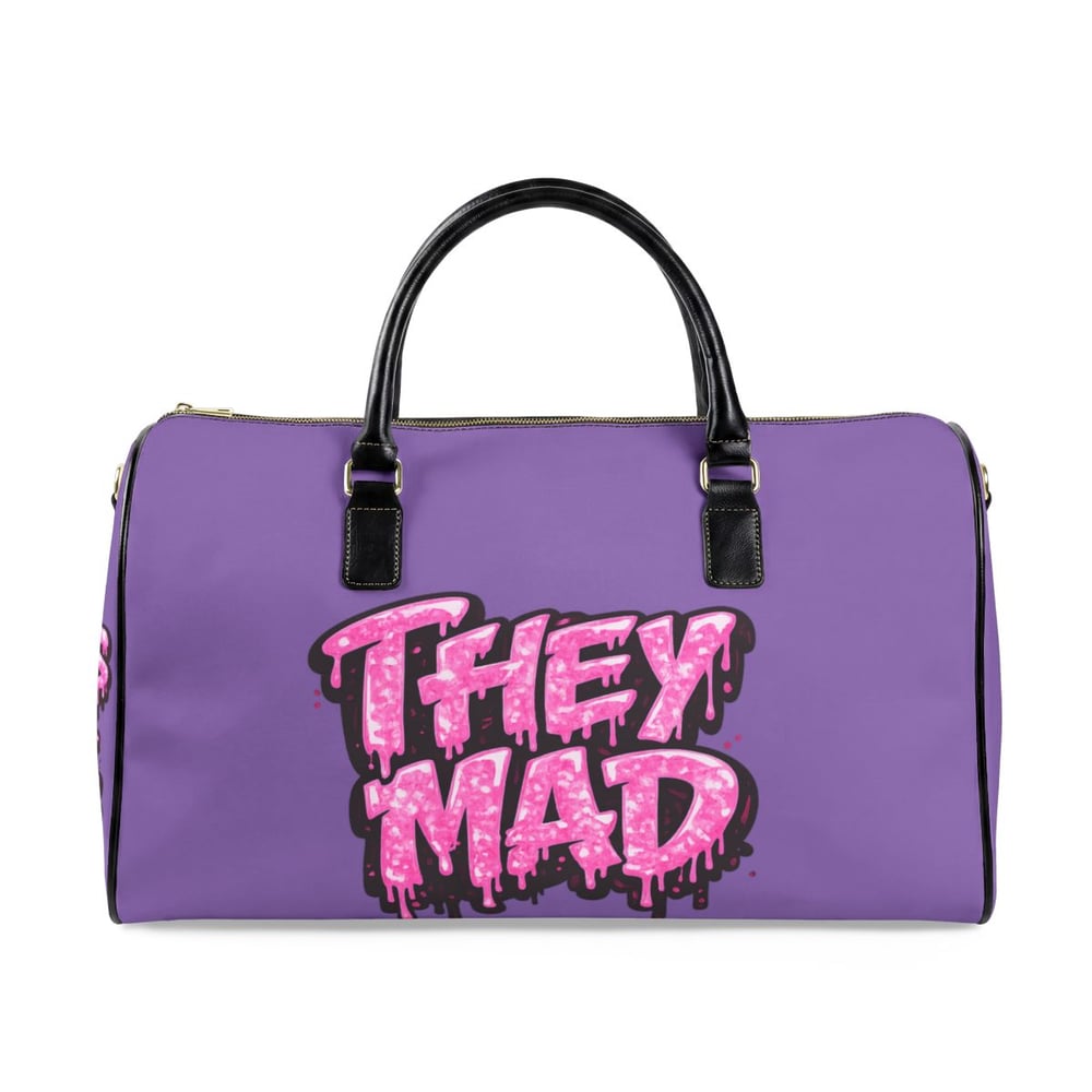 Image of They Mad Leather Travel Bag — Purple Statement Weekend Duffel